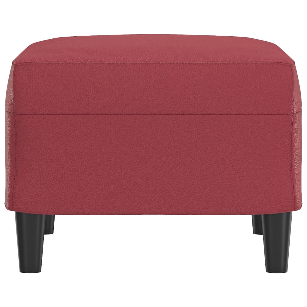 Footrest, red wine color, 60x50x41cm, artificial leather