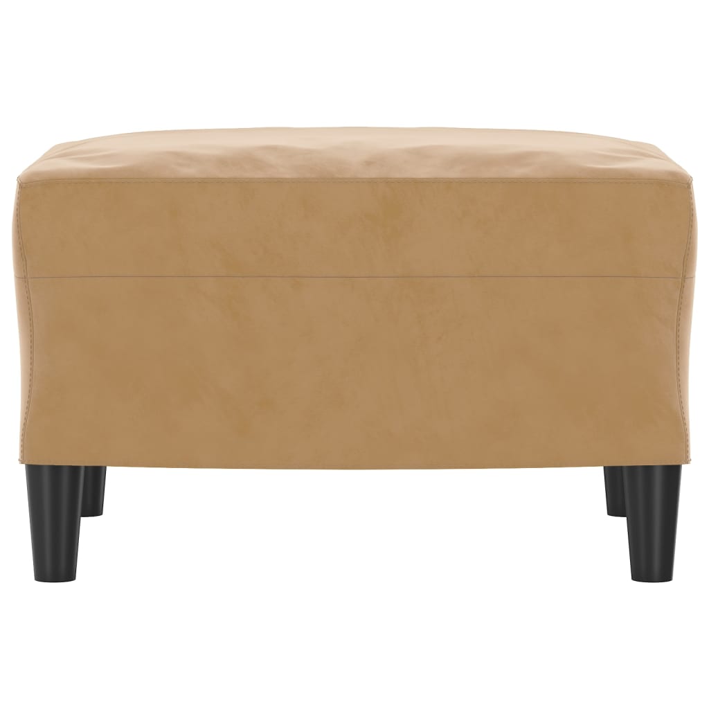 Footstool, brown, 60x50x41cm, velvet