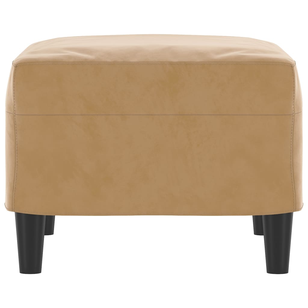 Footstool, brown, 60x50x41cm, velvet