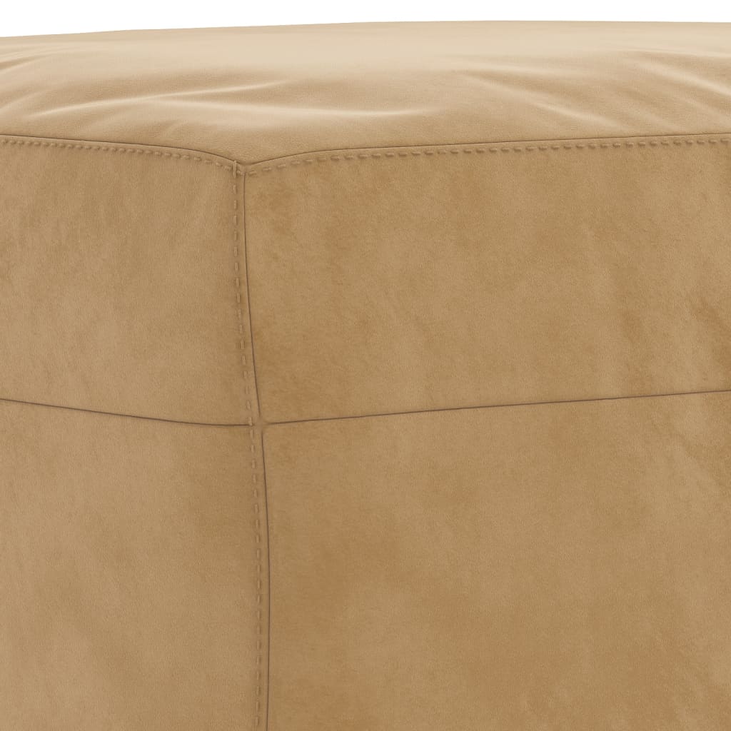 Footstool, brown, 60x50x41cm, velvet