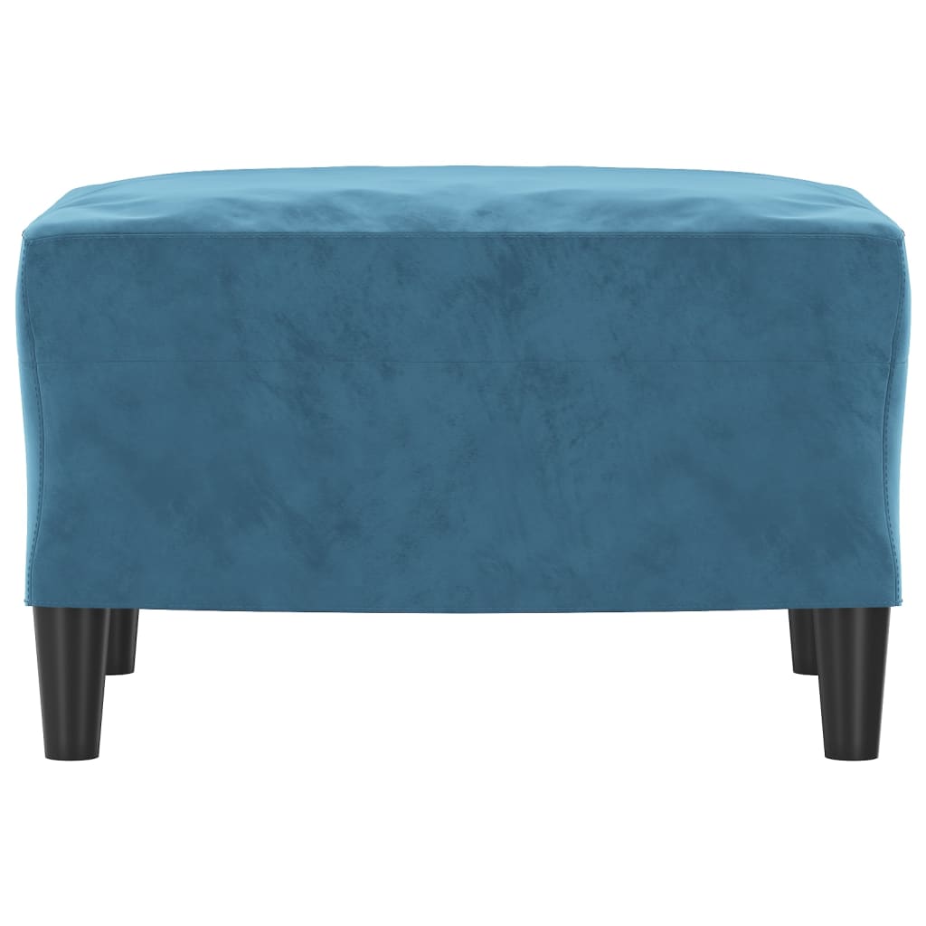 Footstool, blue, 60x50x41cm, velvet