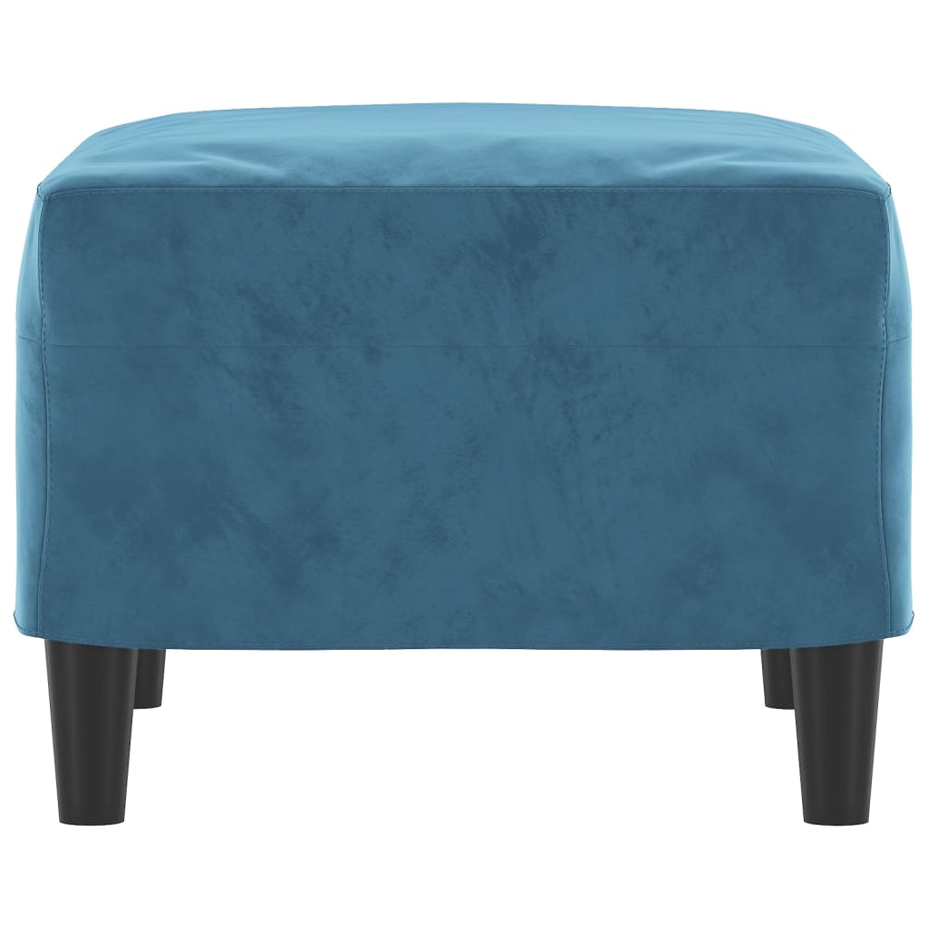 Footstool, blue, 60x50x41cm, velvet