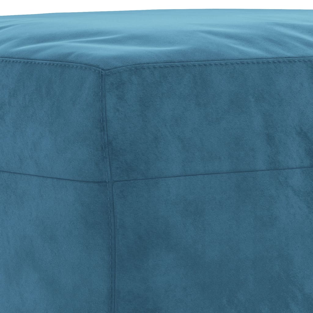 Footstool, blue, 60x50x41cm, velvet