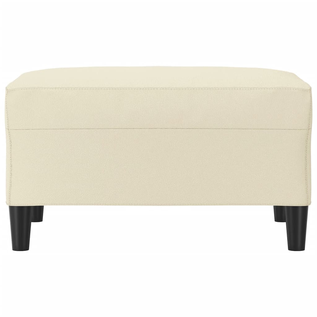 Footrest, cream, 70x55x41cm, artificial leather
