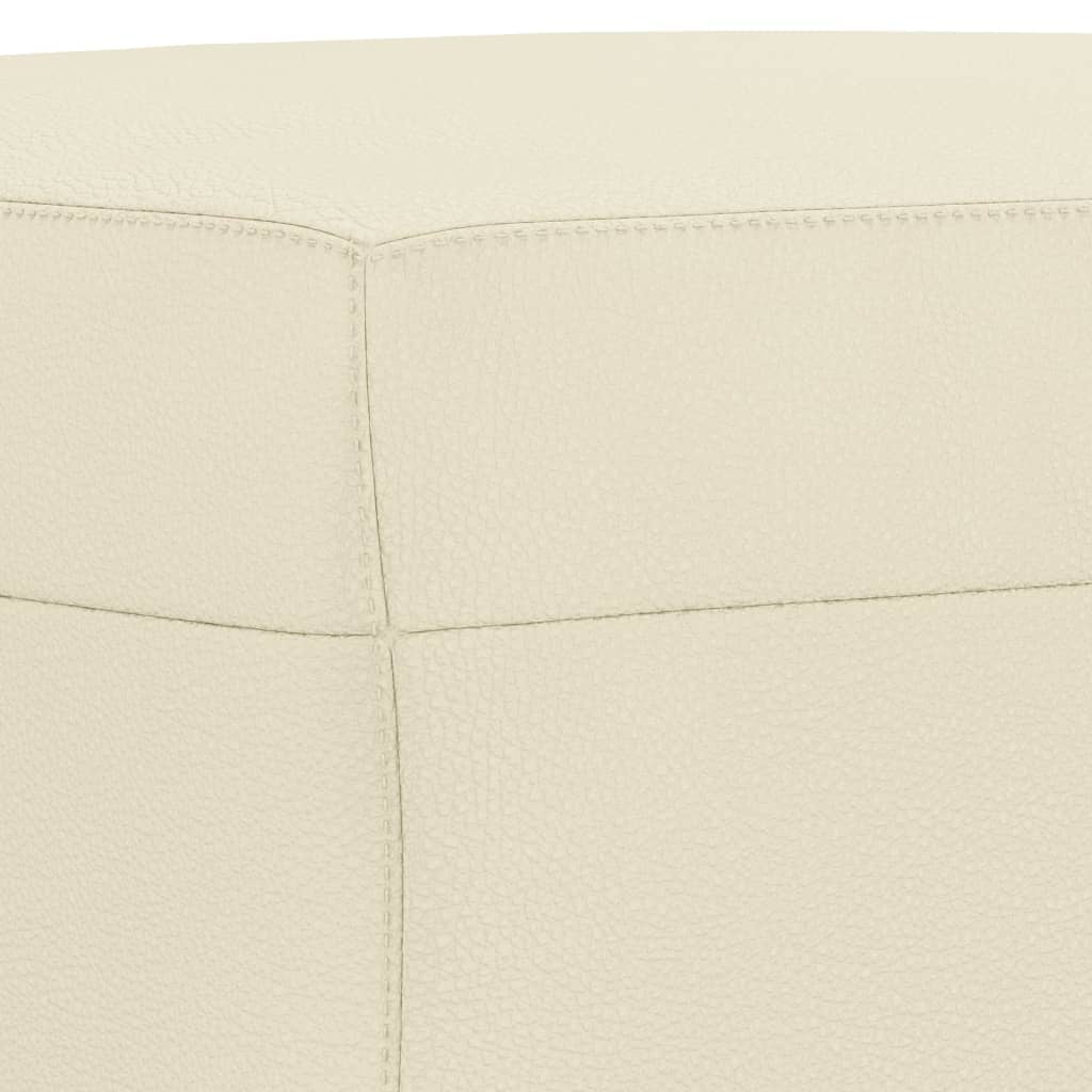 Footrest, cream, 70x55x41cm, artificial leather