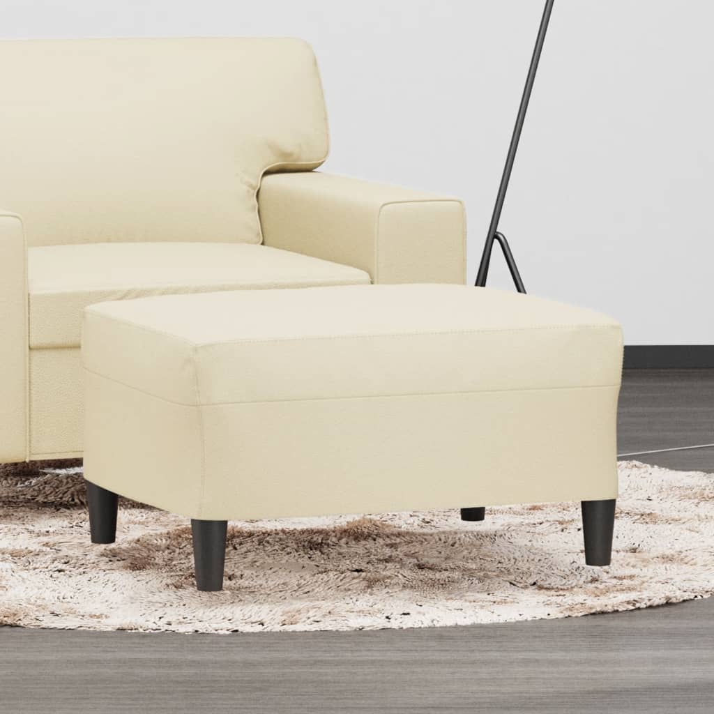 Footrest, cream, 70x55x41cm, artificial leather
