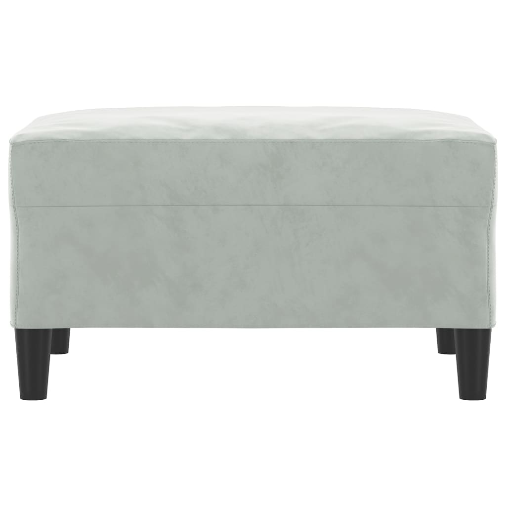 Footrest, light gray, 70x55x41cm, velvet