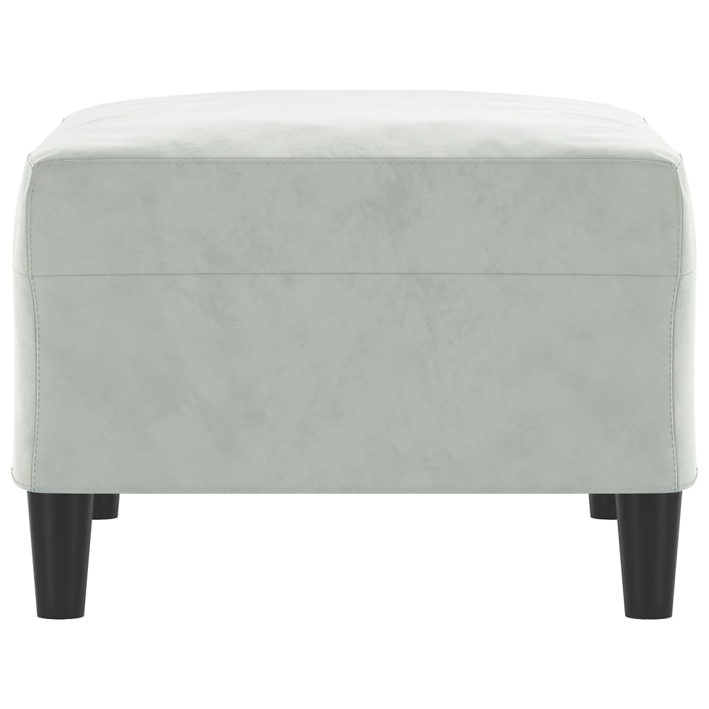 Footrest, light gray, 70x55x41cm, velvet