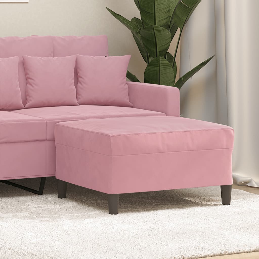 Footstool, pink, 70x55x41cm, velvet