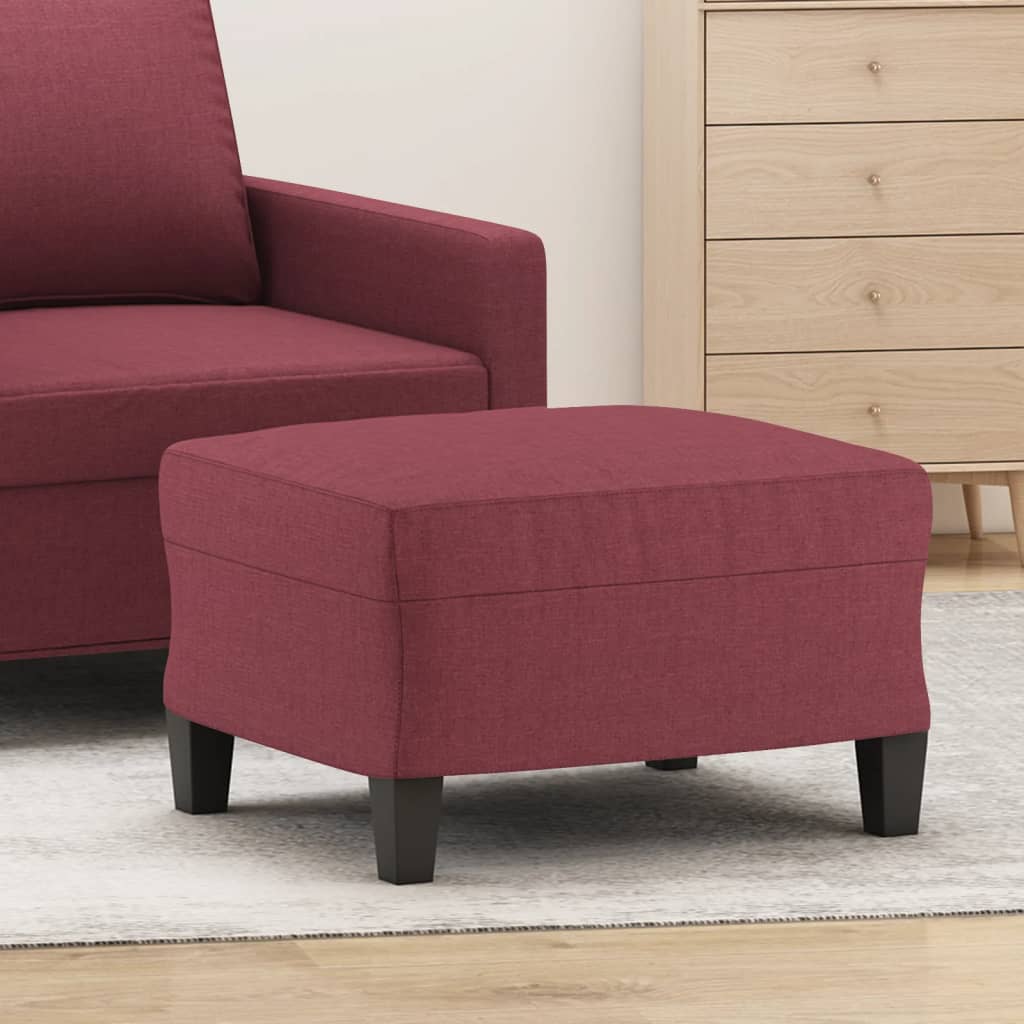 Footrest, red wine color, 60x50x41cm, fabric