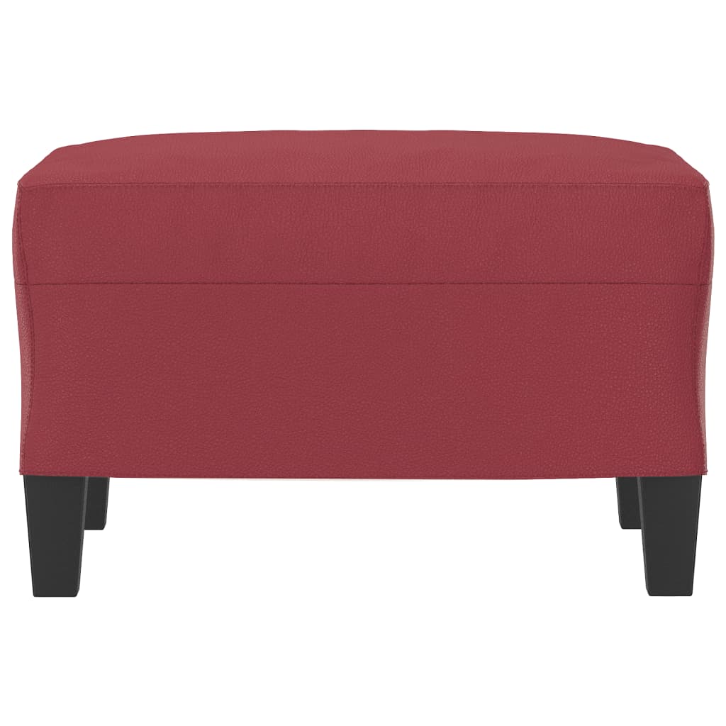 Footrest, red wine color, 60x50x41cm, artificial leather