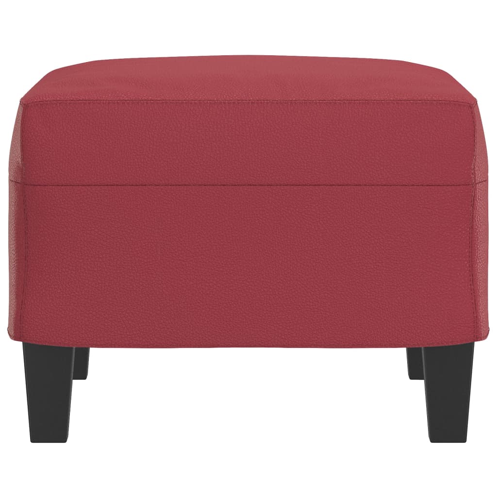 Footrest, red wine color, 60x50x41cm, artificial leather