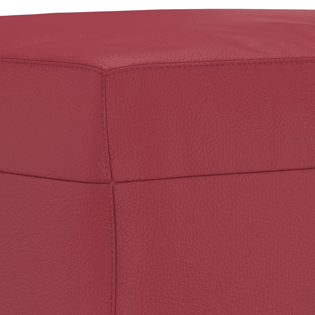 Footrest, red wine color, 60x50x41cm, artificial leather
