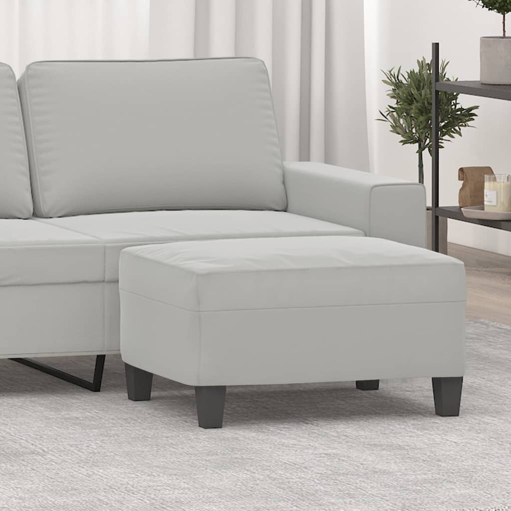 Footrest, light gray, 70x55x41cm, microfiber fabric