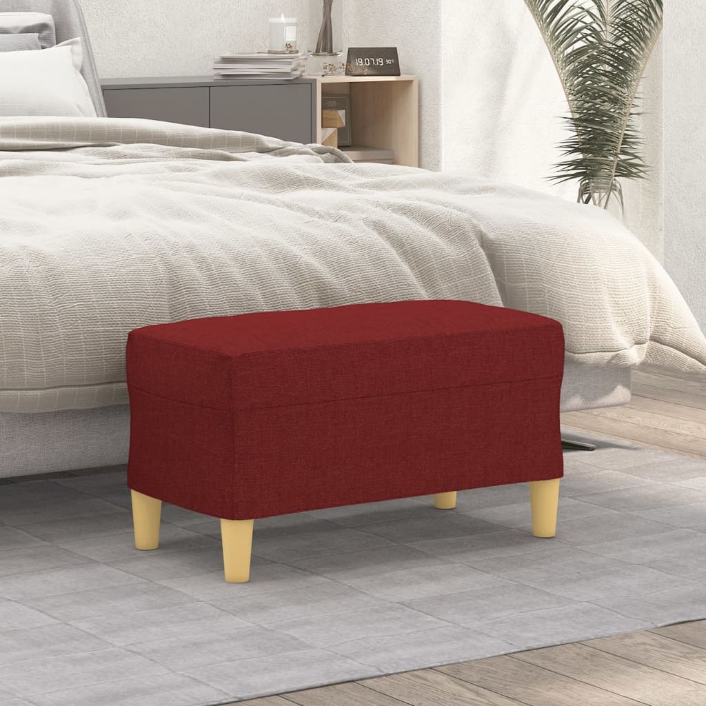 Bench, red wine color, 70x35x41cm, fabric
