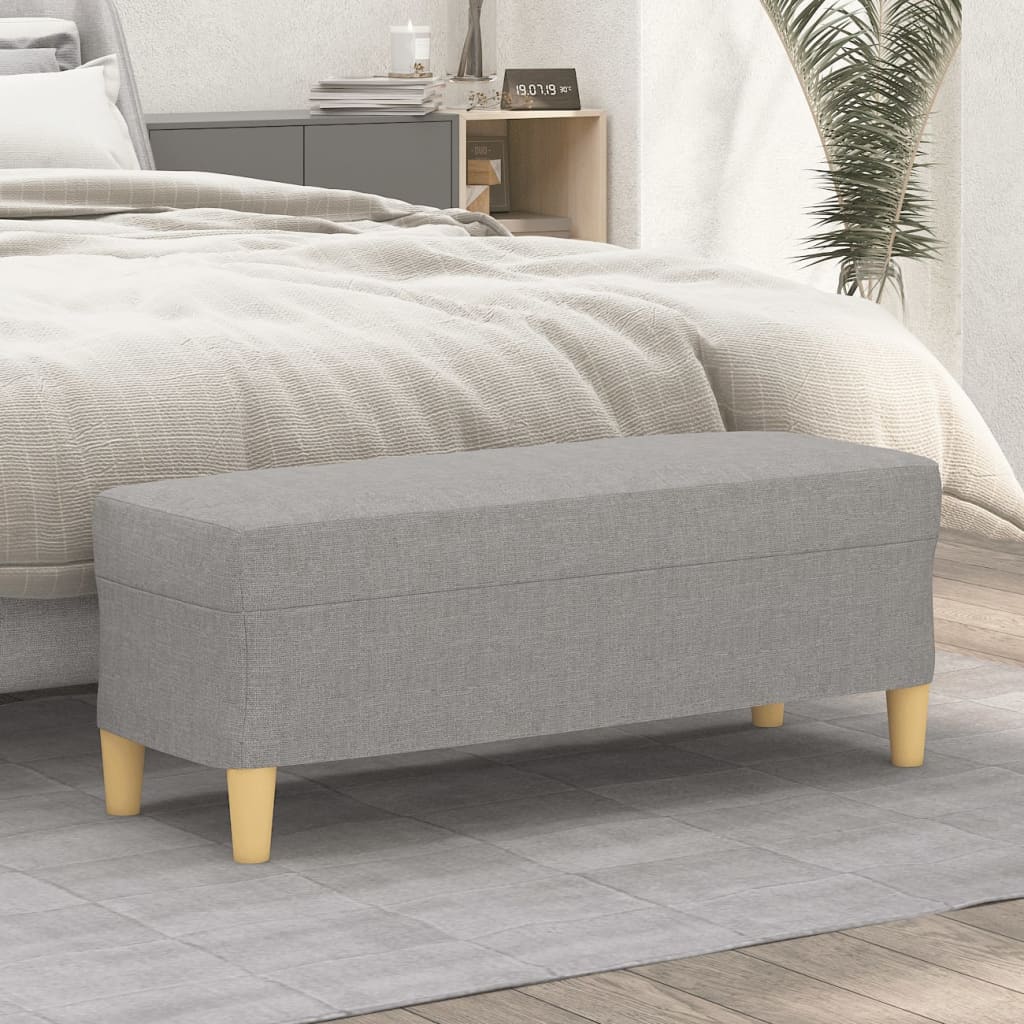 Bench, light grey, 100x35x41cm, fabric