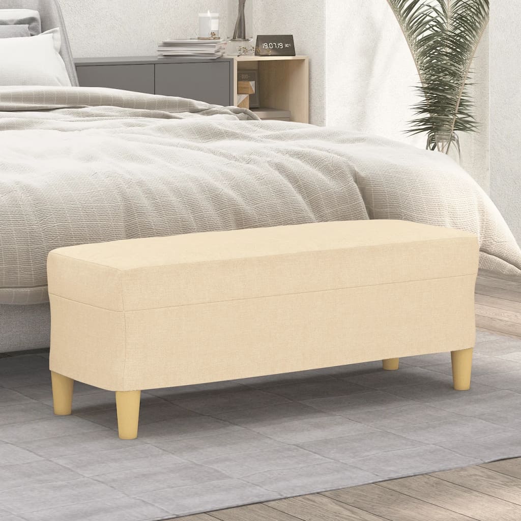 Bench, cream, 100x35x41cm, fabric
