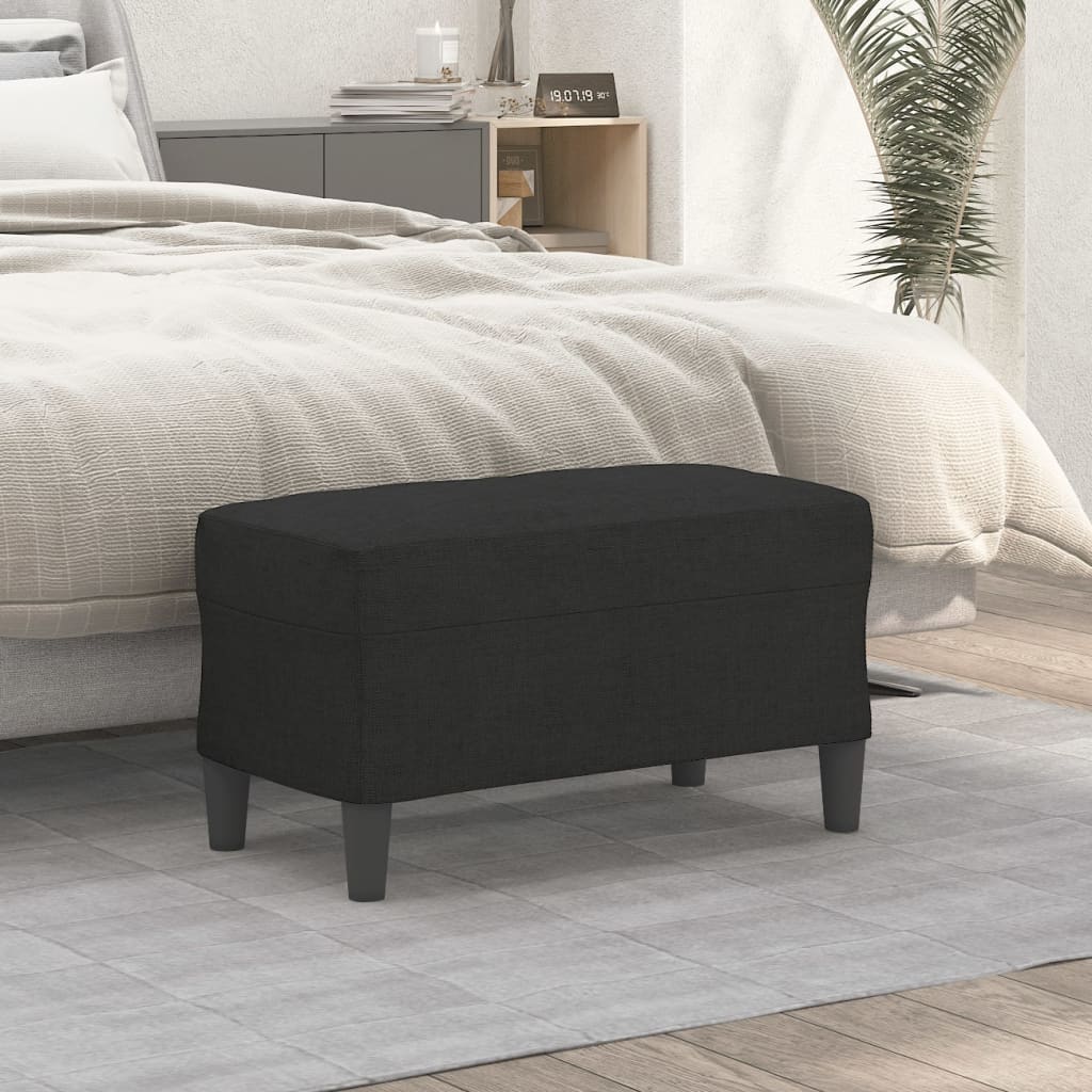 Bench, black, 70x35x41cm, fabric