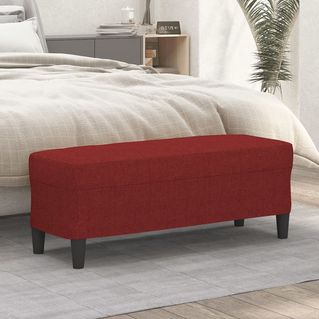 Bench, burgundy, 100x35x41cm, fabric