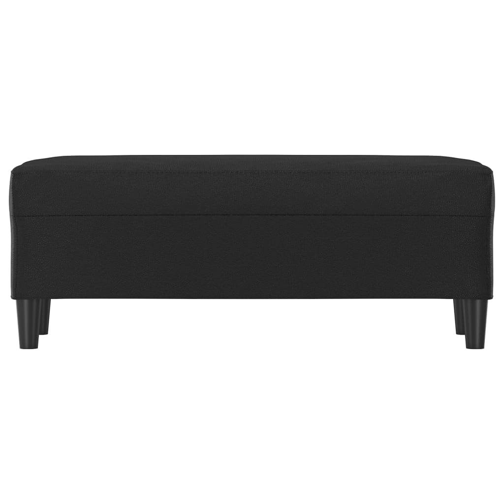 Bench, black, 100x35x41cm, artificial leather