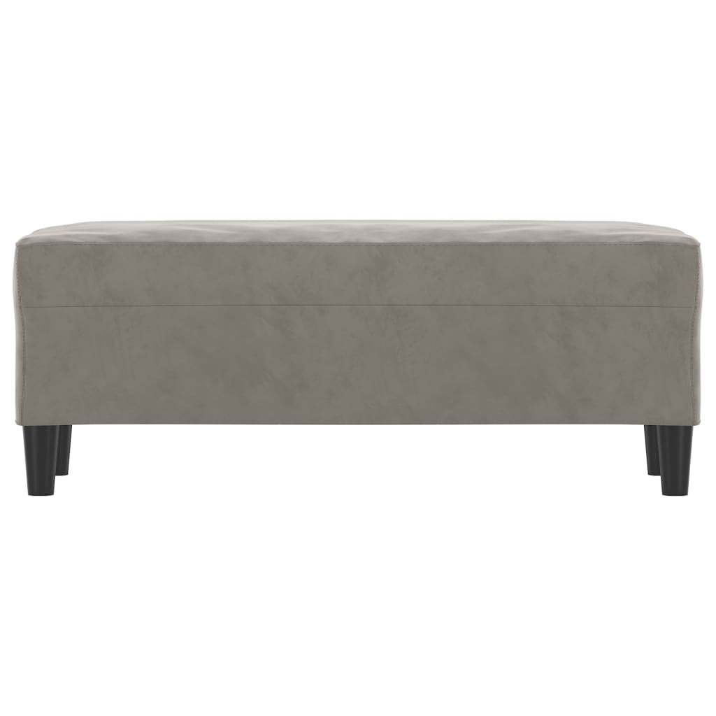 Bench, light grey, 100x35x41cm, velvet