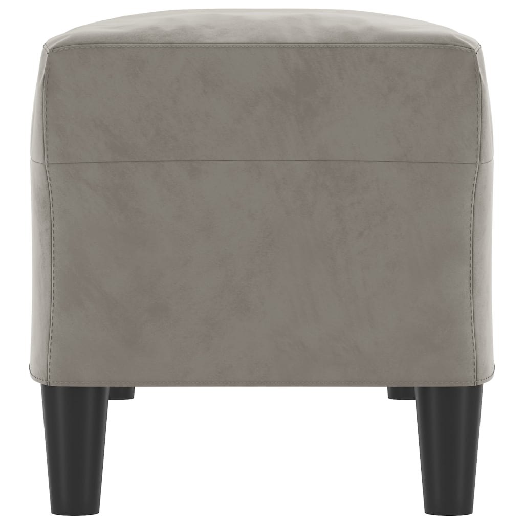 Bench, light grey, 100x35x41cm, velvet