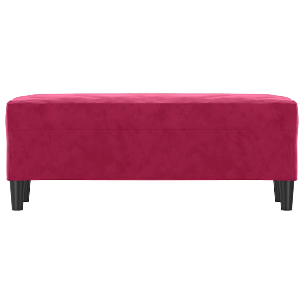 Bench, red wine color, 100x35x41cm, velvet