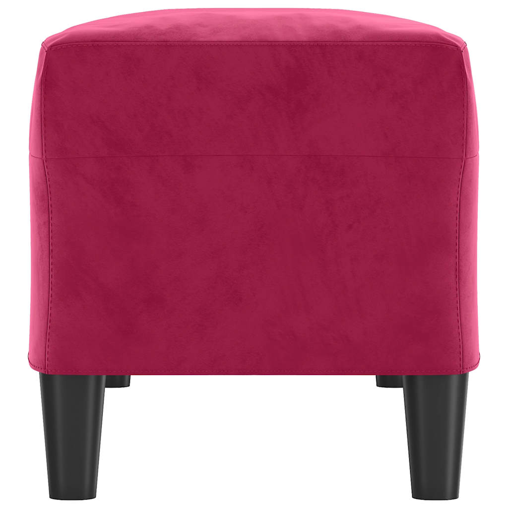 Bench, red wine color, 100x35x41cm, velvet
