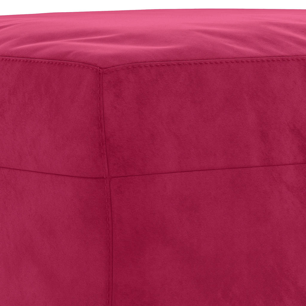 Bench, red wine color, 100x35x41cm, velvet