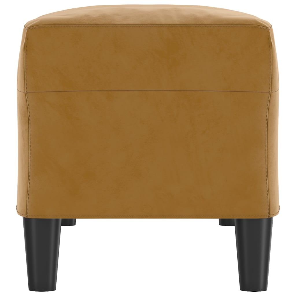Bench, brown, 100x35x41cm, velvet