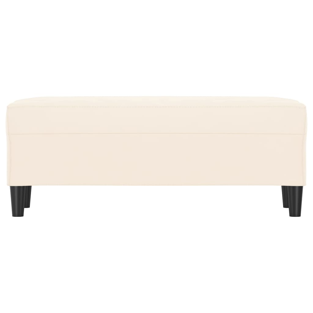 Bench, cream, 100x35x41cm, velvet