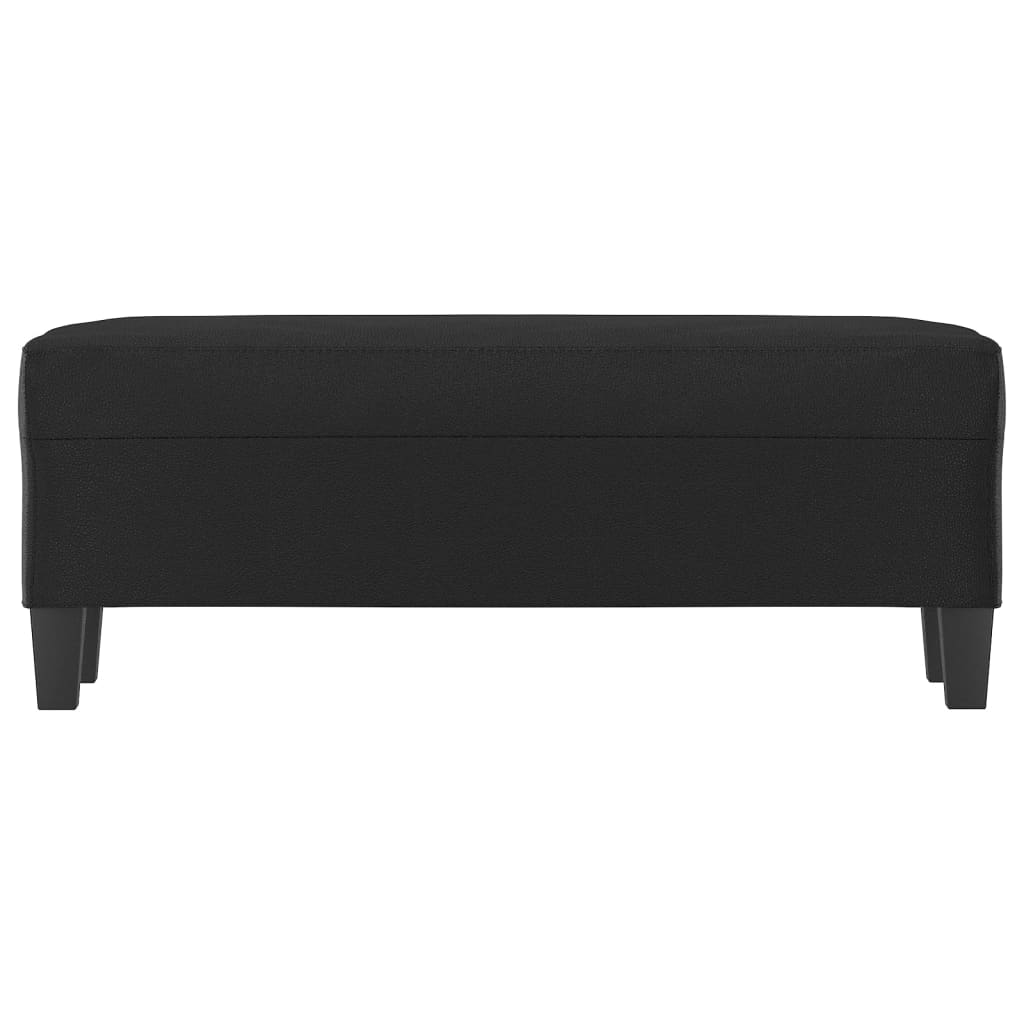 Bench, black, 100x35x41cm, artificial leather