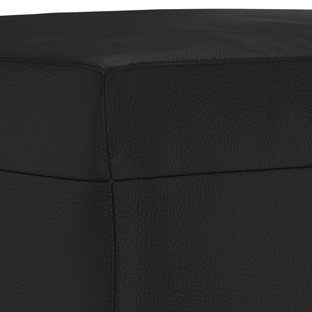 Bench, black, 100x35x41cm, artificial leather