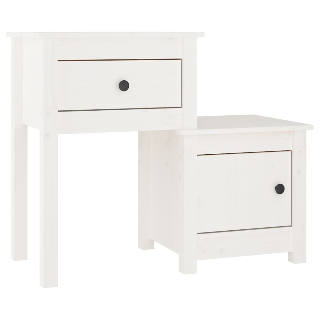 Naktsgaldiņi, 2 gab., balti, 79,5x38x65,5 cm, priede
