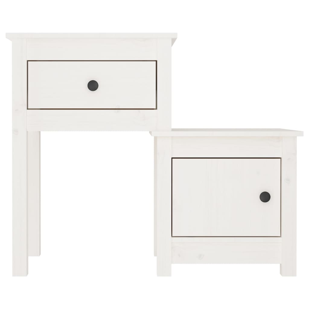 Naktsgaldiņi, 2 gab., balti, 79,5x38x65,5 cm, priede