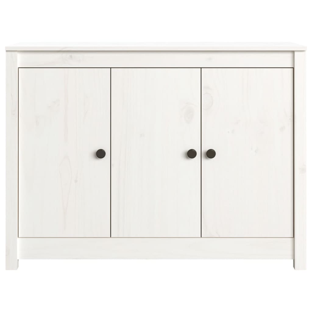 Sānu skapītis, balts, 100x35x74 cm, priedes masīvkoks