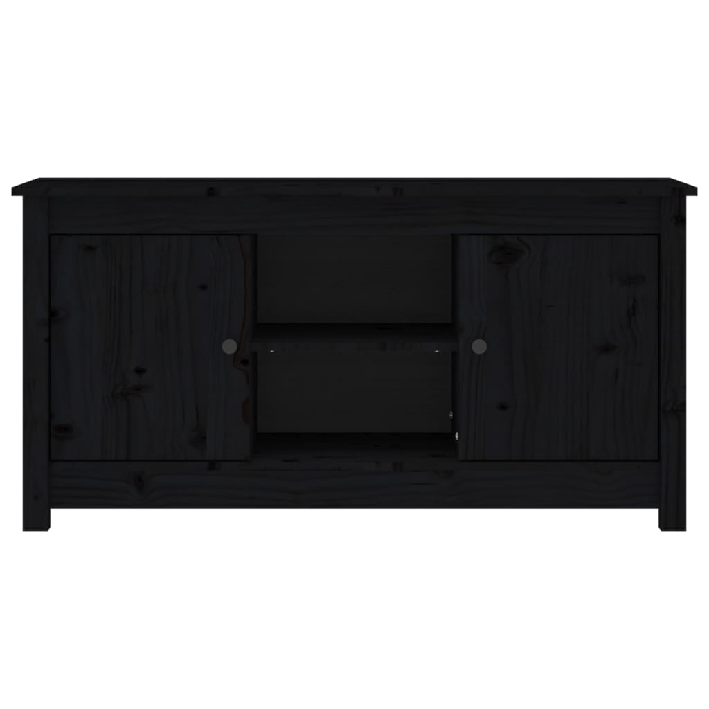 TV cabinet, black, 103x36.5x52cm, solid pine