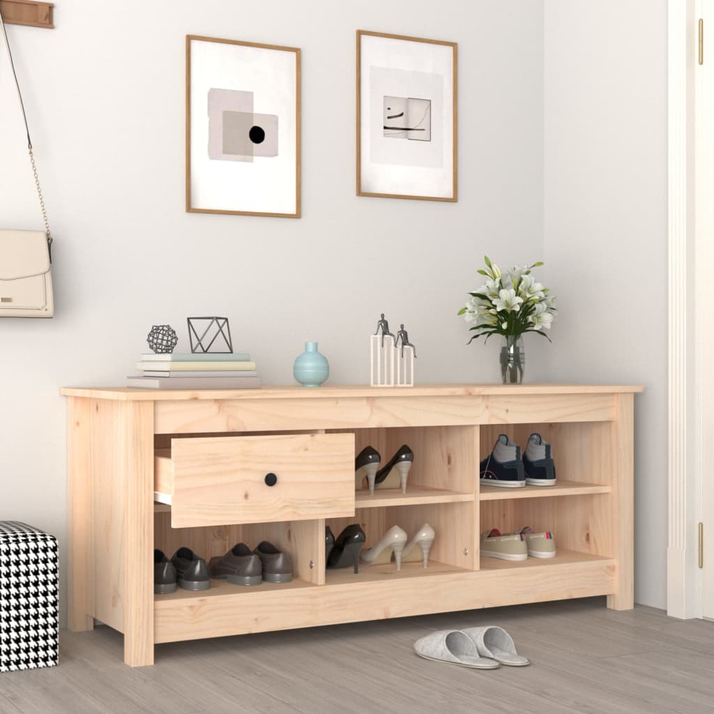 Shoe cabinet, 110x38x45.5cm, solid pine wood