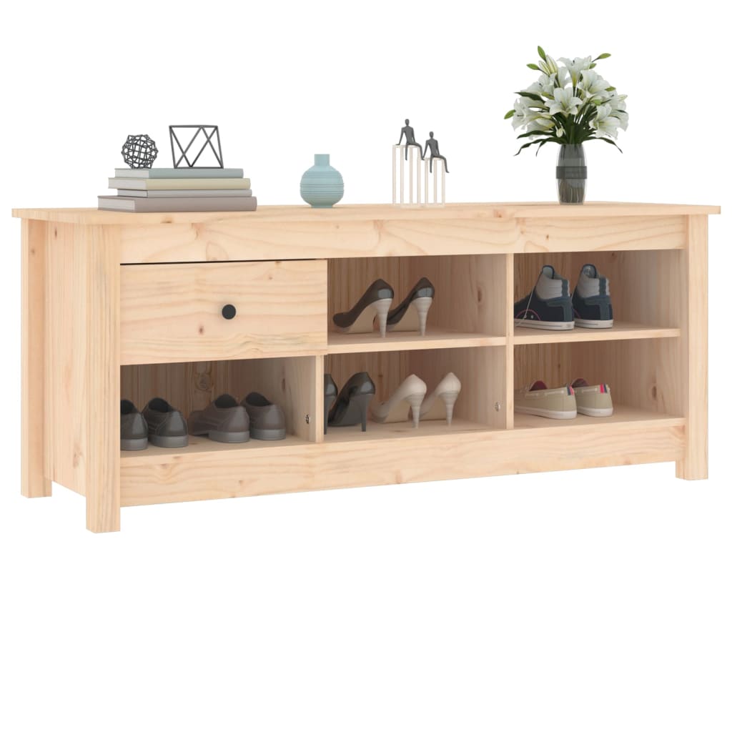 Shoe cabinet, 110x38x45.5cm, solid pine wood