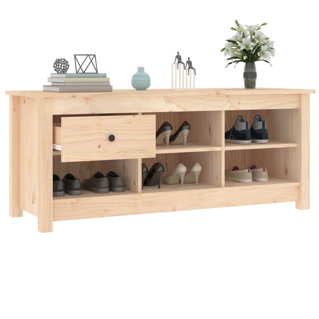 Shoe cabinet, 110x38x45.5cm, solid pine wood