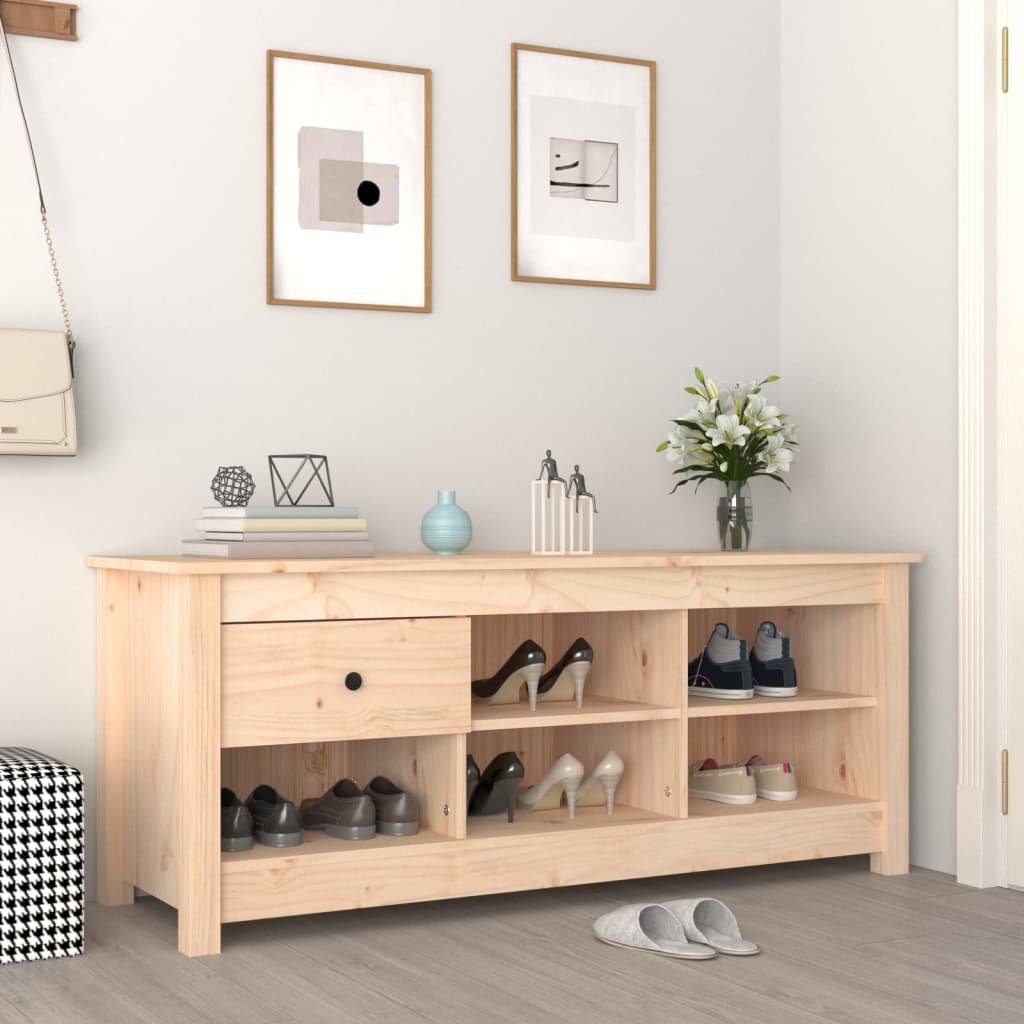 Shoe cabinet, 110x38x45.5cm, solid pine wood