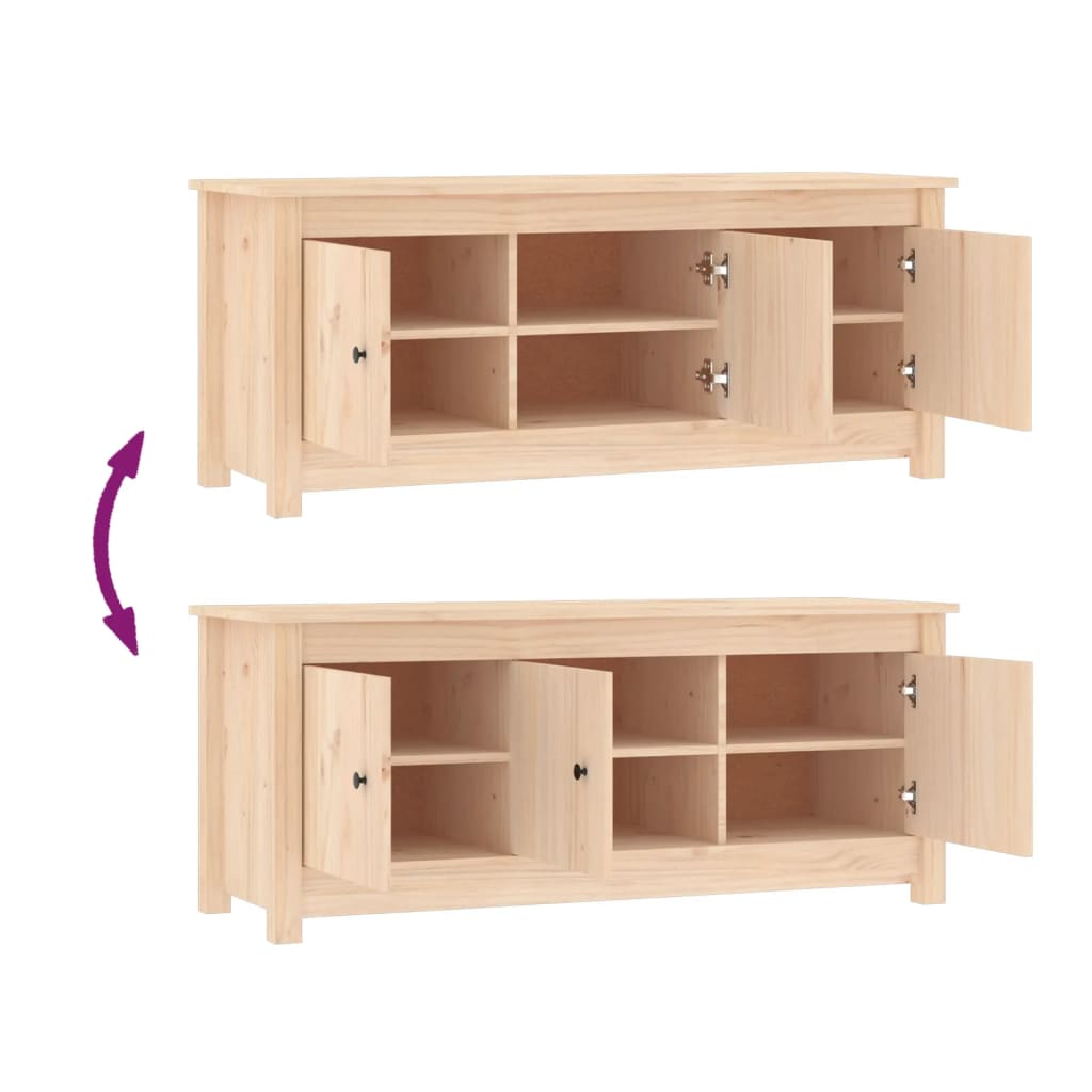 Shoe cabinet, 110x38x45.5cm, solid pine wood