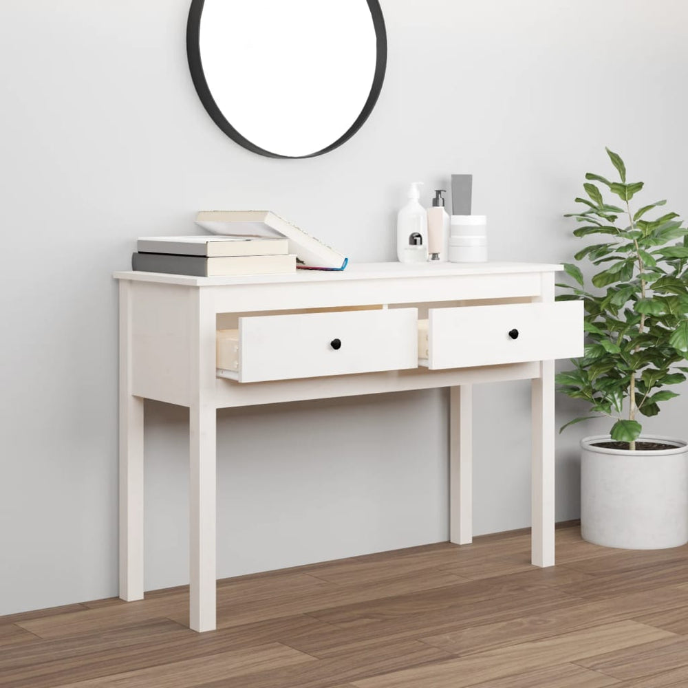 Konsolinis staliukas DEAN I, pušies medienos, baltas