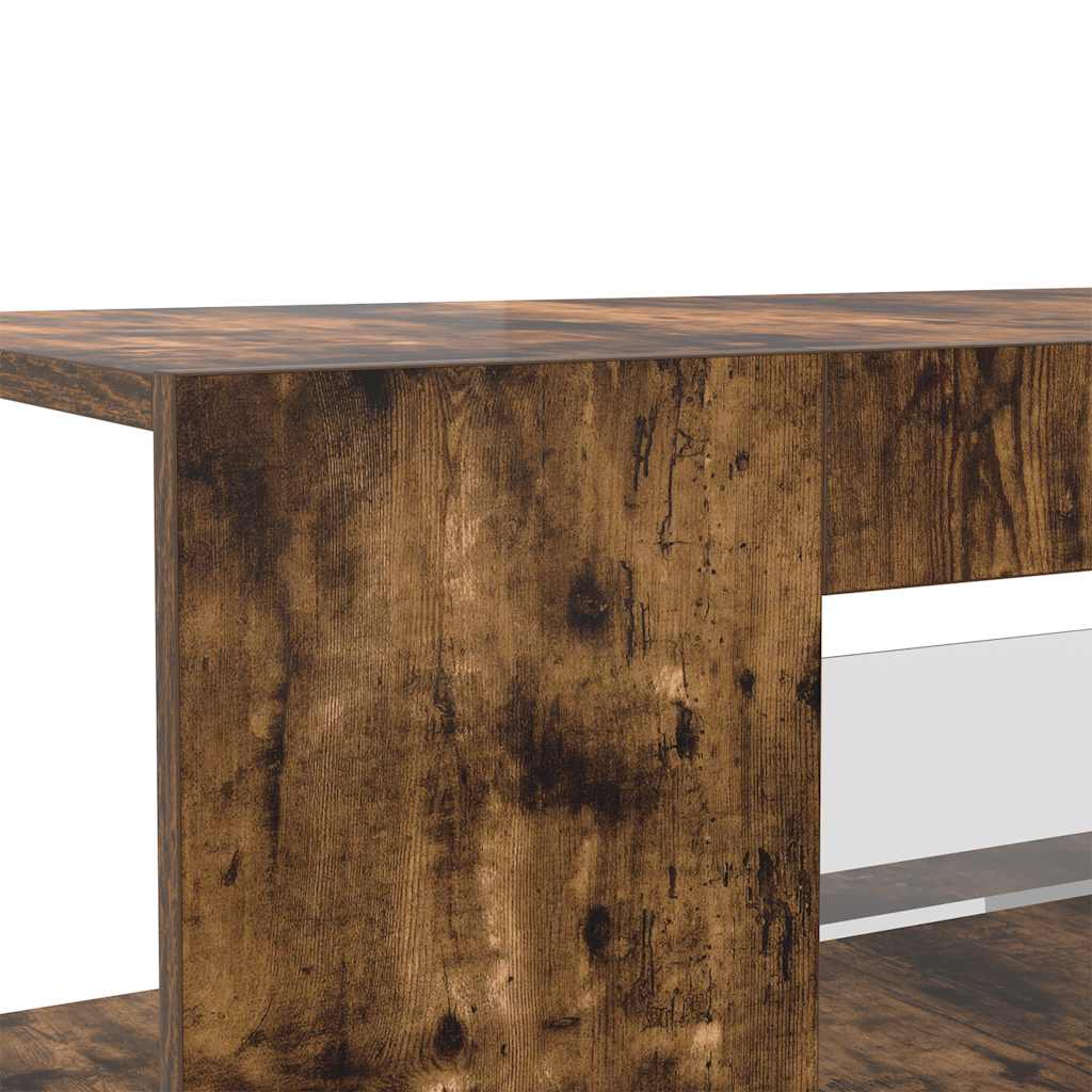 TV cabinet with LED lights, smoky oak, 90x39x30cm