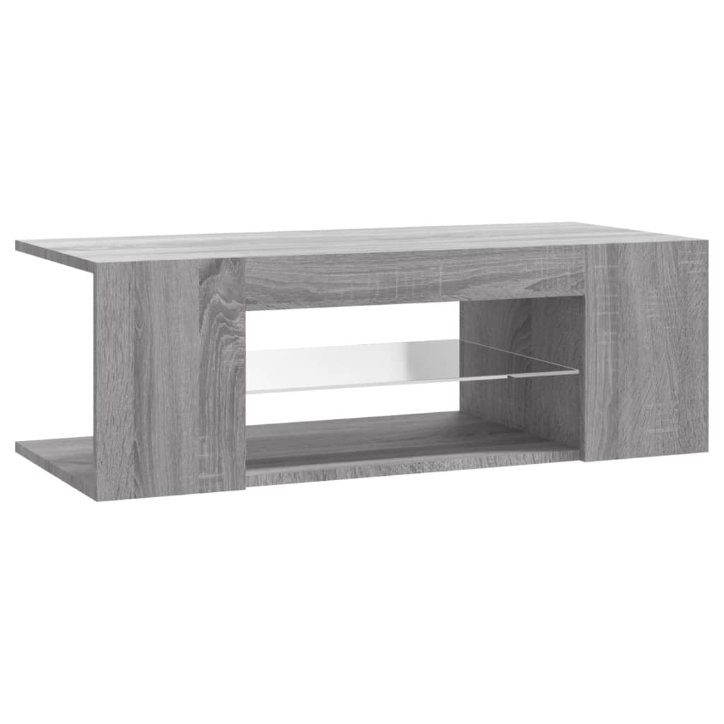Televizora skapītis ar LED, pelēks ozols, 90x39x30cm