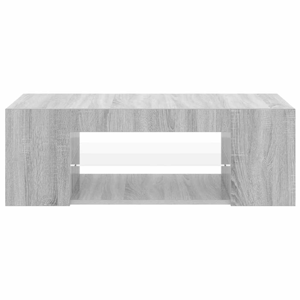 Televizora skapītis ar LED, pelēks ozols, 90x39x30cm