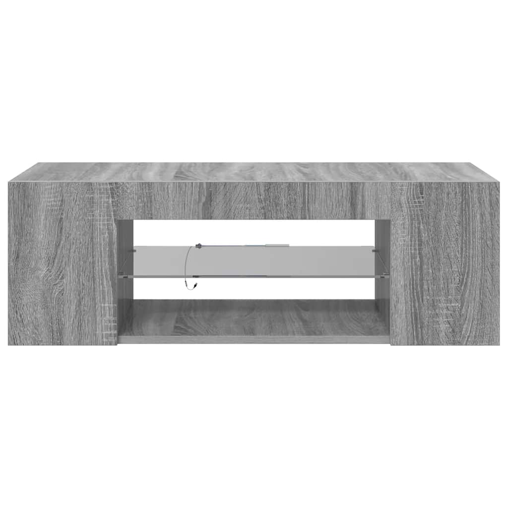 Televizora skapītis ar LED, pelēks ozols, 90x39x30cm
