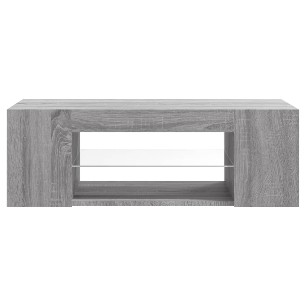 Televizora skapītis ar LED, pelēks ozols, 90x39x30cm