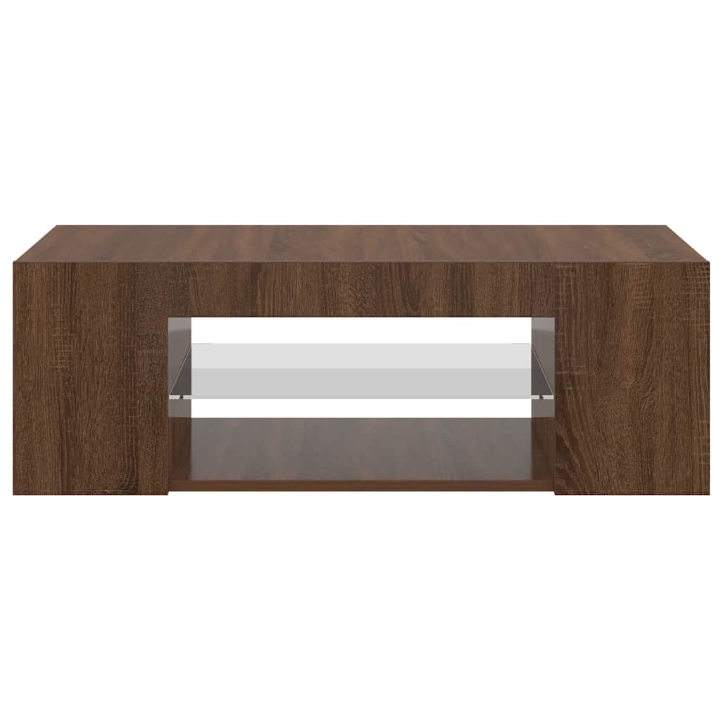 Televizoriaus spintelė su LED, ruda ąžuolo, 90x39x30cm