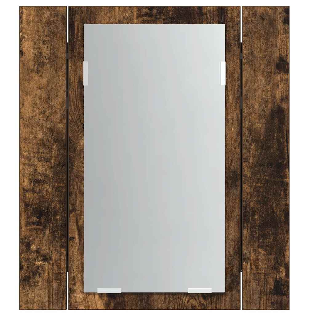 Veidrodinė LED vonios spintelė, ąžuolo, 40x12x45cm, mediena